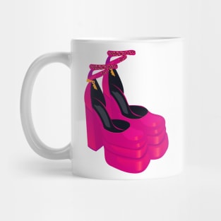 Pink square toe heels Mug